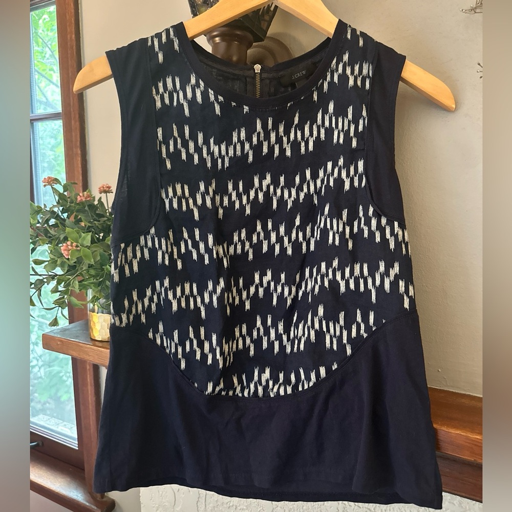 J.Crew Women Blue Sleeveless Blouse XXS Linen
